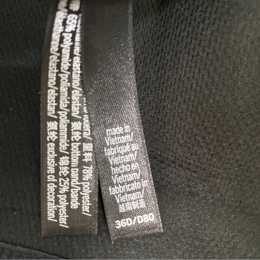 Victoria’s Secret VSX Sport Bra Heathered Black, Victoria Sport Women's Size 36D - Picture 13 of 14
